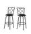 32" x 32" x 88" Black Metal Foam LeatherLook Barstool 2pcs