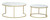 Set Of Two 36" Gold And White Round Nested Coffee Tables