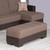 52" Brown Chenille And Faux Leather Tufted Storage Ottoman