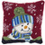 18" X 18" Red Blown Seam Snowman Christmas Throw Pillow