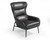 Industrial Dark Grey Leather And Metal Accent Chair