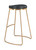 Set of Two Black and Gold Modern Glam Geo Backless Barstools