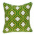 20" x 7" x 20" Traditional Green and White Pillow Cover With Down Insert