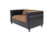 54" Brown And Black Chenille Loveseat