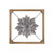 Wood Framed Gray Metal Flower Wall Decor