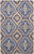 2' X 3' Blue Orange And Ivory Wool Geometric Tufted Handmade Area Rug