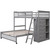 Gray Twin Over Full Solid Wood Bunk Bed With Drawers And Storage