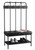 17.75" x 37.75" x 60.5" Charcoal Metal Foam Leather Look Hall Entry Bench