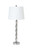 Set of Two 29" Chrome and Acrylic Orbs Table Lamp Set With White Shade