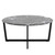 Black on Black Faux Marble Round Coffee Table