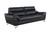 36" Charming Black Leather Sofa