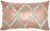 Rose Gold and White Cowhide Lumbar Throw Pillow
