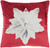 16" X 16" Red And Silver Zippered Handmade 100% Cotton Christmas Throw Pillow