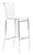 Set of Two White Faux Leather and Steel Modern Basket Weave Bar Chairs