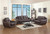 108" Elegant Brown Leather Sofa Set