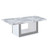 52" White And Light Gray Faux Marble And Wood Floor Shelf Coffee Table