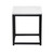 16" Black And Marble White Manufactured Wood And Steel Square End Table