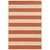 5’x8’ Orange and Ivory Striped Indoor Outdoor Area Rug