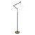 66" Black Reading Floor Lamp With White Frosted Glass Cone Shade