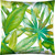 17" X 17" Teal Green And White Zippered Polyester Tropical Throw Pillow Cover