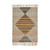2' X 3' Vanilla Cream Geometric Flatweave Handmade Stain Resistant Area Rug With Fringe