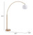 75" Brushed Brass Floor Lamp With White Glass Shade
