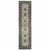 2' X 8' Ivory And Blue Oriental Power Loom Stain Resistant Runner Rug
