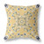 28" X 28" Yellow And Blue Broadcloth Floral Throw Pillow
