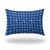 12" X 18" Blue And White Enveloped Abstract Lumbar Indoor Outdoor Pillow Cover