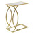 18.25" x 10.25" x 24" Gold Metal Glass Accent Table