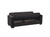 87" Black Microfiber Convertible Futon Sleeper Sofa And Toss Pillows With Storage