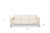 83" Cream Leather And Black Sofa