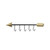Black and Gold Metal Arrow Design Wall Decor with 5 Hanging Hooks