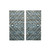 Two Piece Blue and Ivory Symmetry Medallion Wood Plank Wall Art