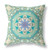 28" X 28" Beige And Green Broadcloth Floral Throw Pillow