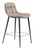 Set Of Two 36" Taupe Faux Leather and Black Counter Height Bar Chairs