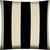 17" X 17" Black And Ivory Zippered Striped Throw Indoor Outdoor Pillow Cover