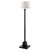 65" Black Traditional Shaped Floor Lamp With White Frosted Glass Drum Shade