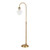 70" Brass Arched Floor Lamp With Clear Seeded Glass Empire Shade