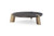 48" X 48" X 13" Wenge Veneer Stainless Steel Coffee Table