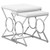 37.25" x 37.25" x 43" White Metal 2pcs Nesting Table Set