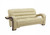 36" Glamorous Beige Leather Sofa