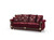 95" Burgundy Chenille Sleeper Sofa With Two Toss Pillows