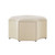 33" Cream White 100% Linen Specialty Cocktail Ottoman