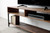 Warm Dark Finish Maple And Steel TV Stand and Media Center