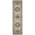 2' X 8' Ivory And Blue Oriental Power Loom Stain Resistant Runner Rug