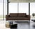 Modern 87" Brown Sofa With Removable Back Cushions