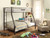 79" X 56" X 65" Twin Over Full Brown Metal Tube Bunk Bed