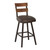 41" Espresso Brown Distressed Fabric Swivel Counter Height Bar Chair