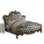 91" X 92" X 75" Silver Pu Antique Platinum Upholstery Poly Resin Eastern King Bed